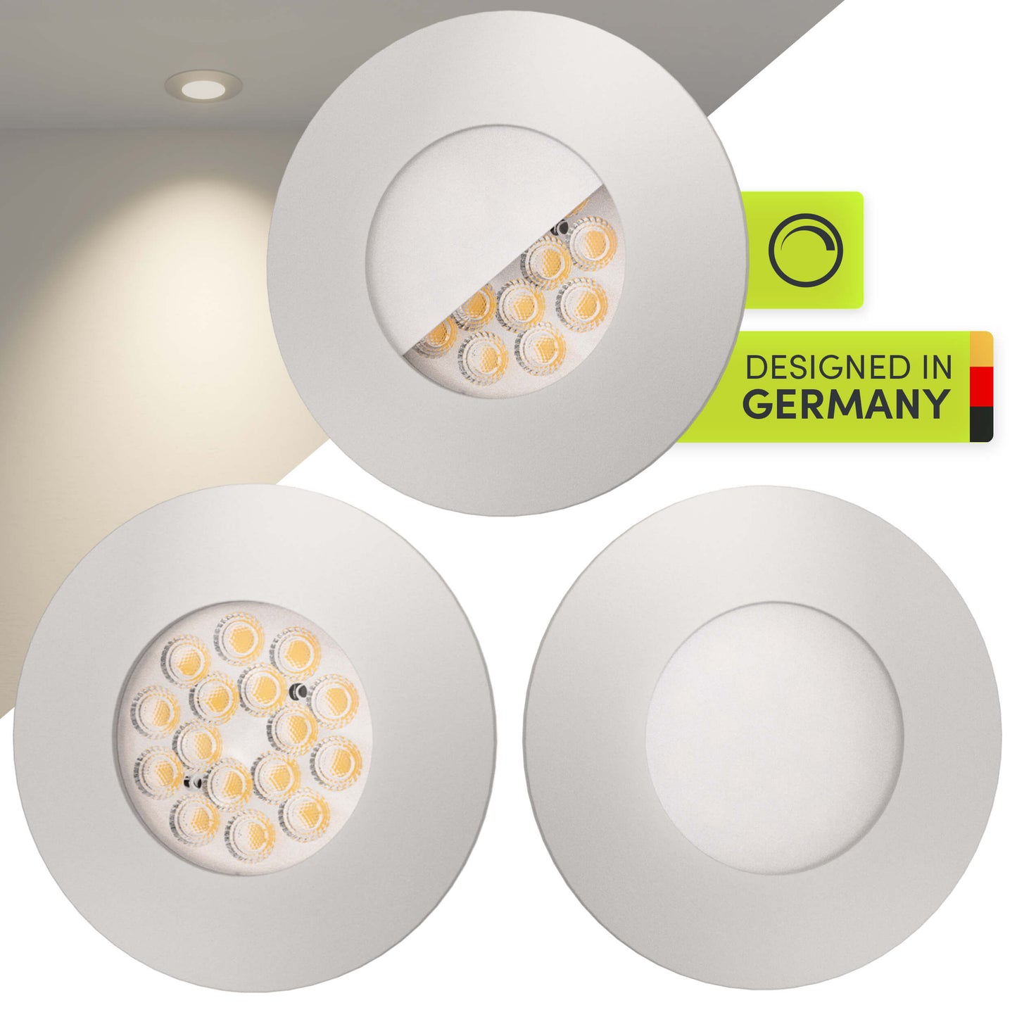 LED Einbaustrahler Dimmbar Weiß-Matt I DA-Serie