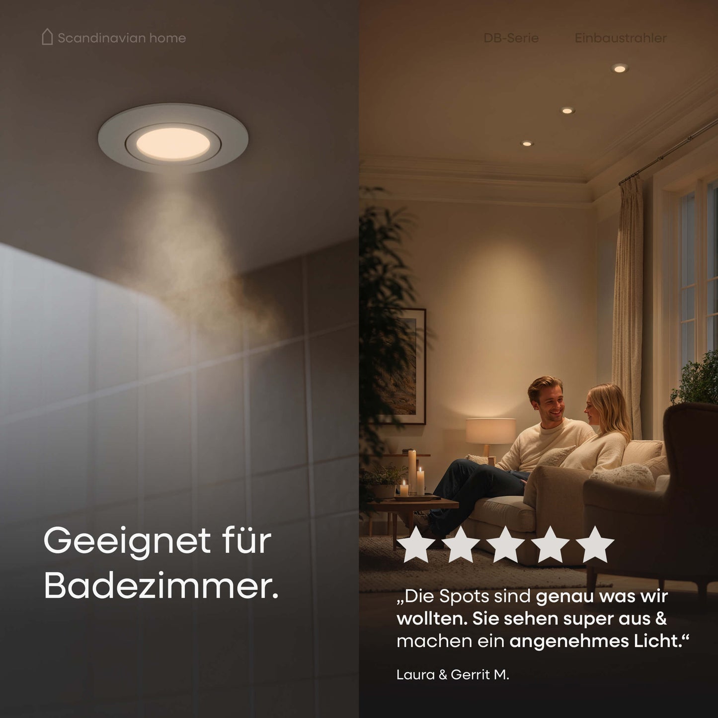 LED Einbaustrahler Dimmbar & Farbtemperatur einstellbar Schwenkbar Weiß-Matt I DB-Serie