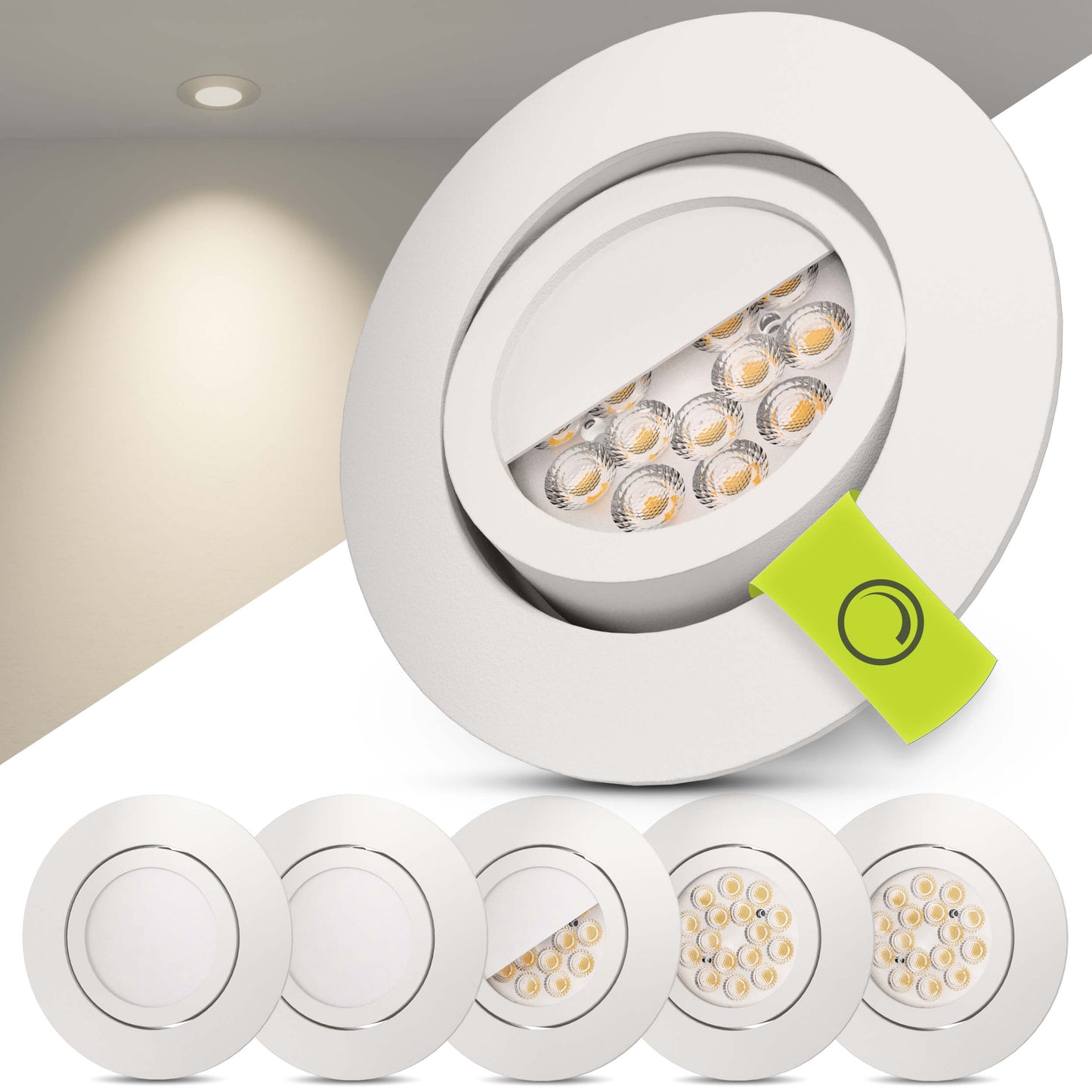 LED Einbaustrahler Dimmbar Schwenkbar Weiß-Matt I DB-Serie