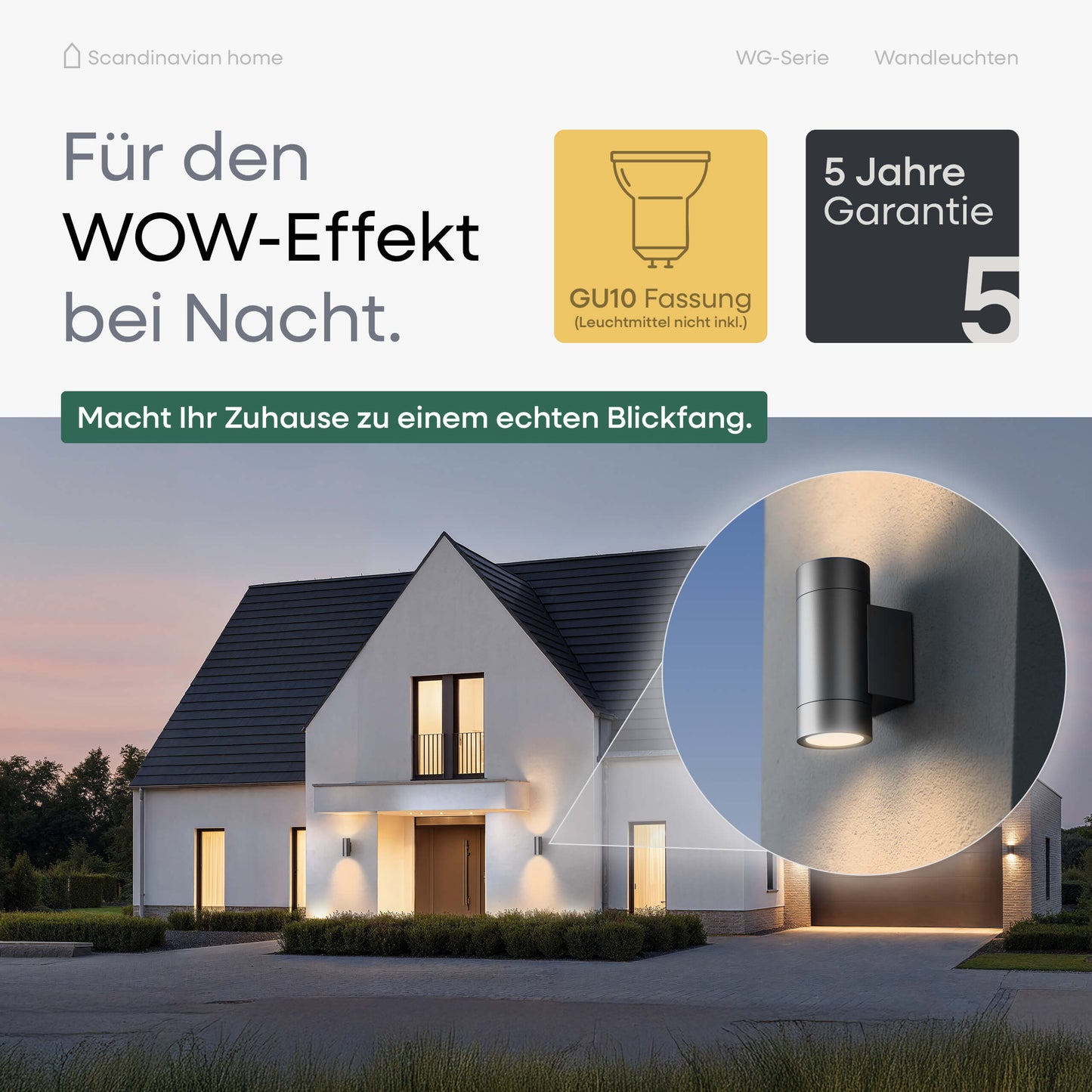 LED Wandleuchte Anthrazit I WG-Serie