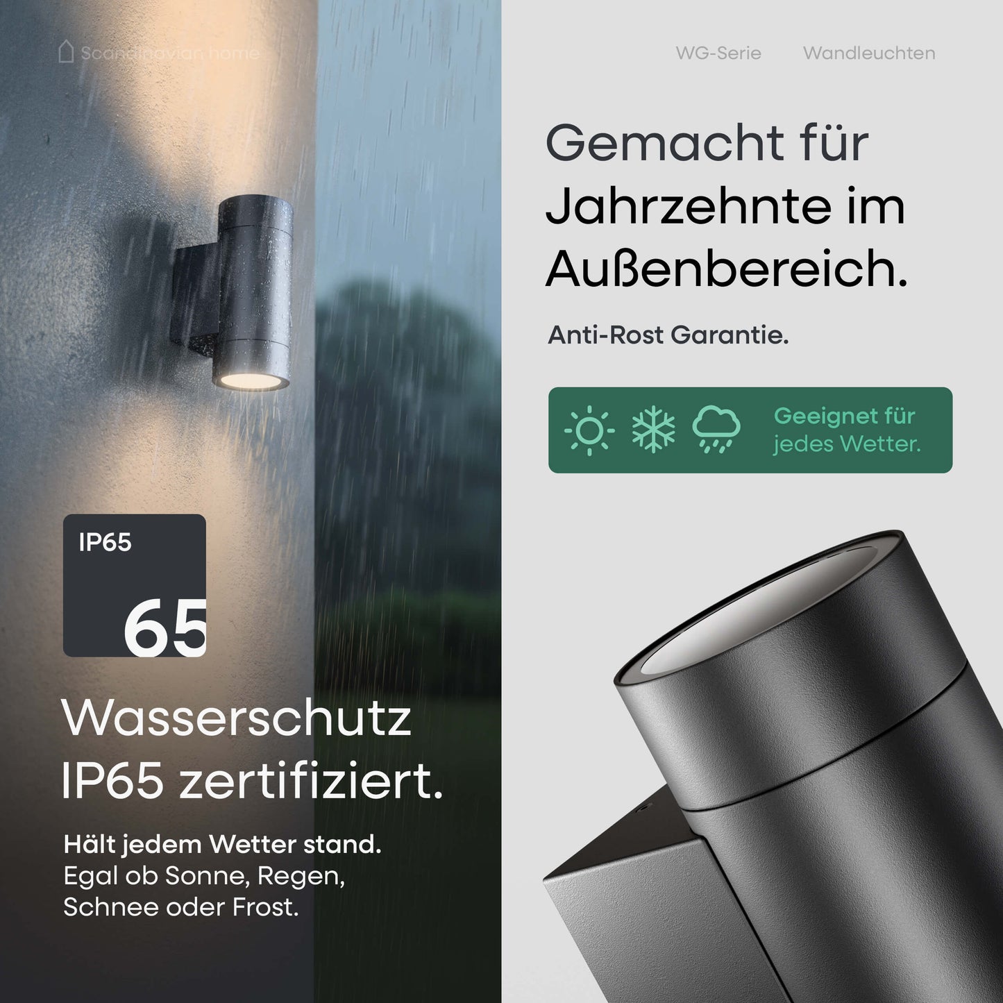 LED Wandleuchte Anthrazit I WG-Serie