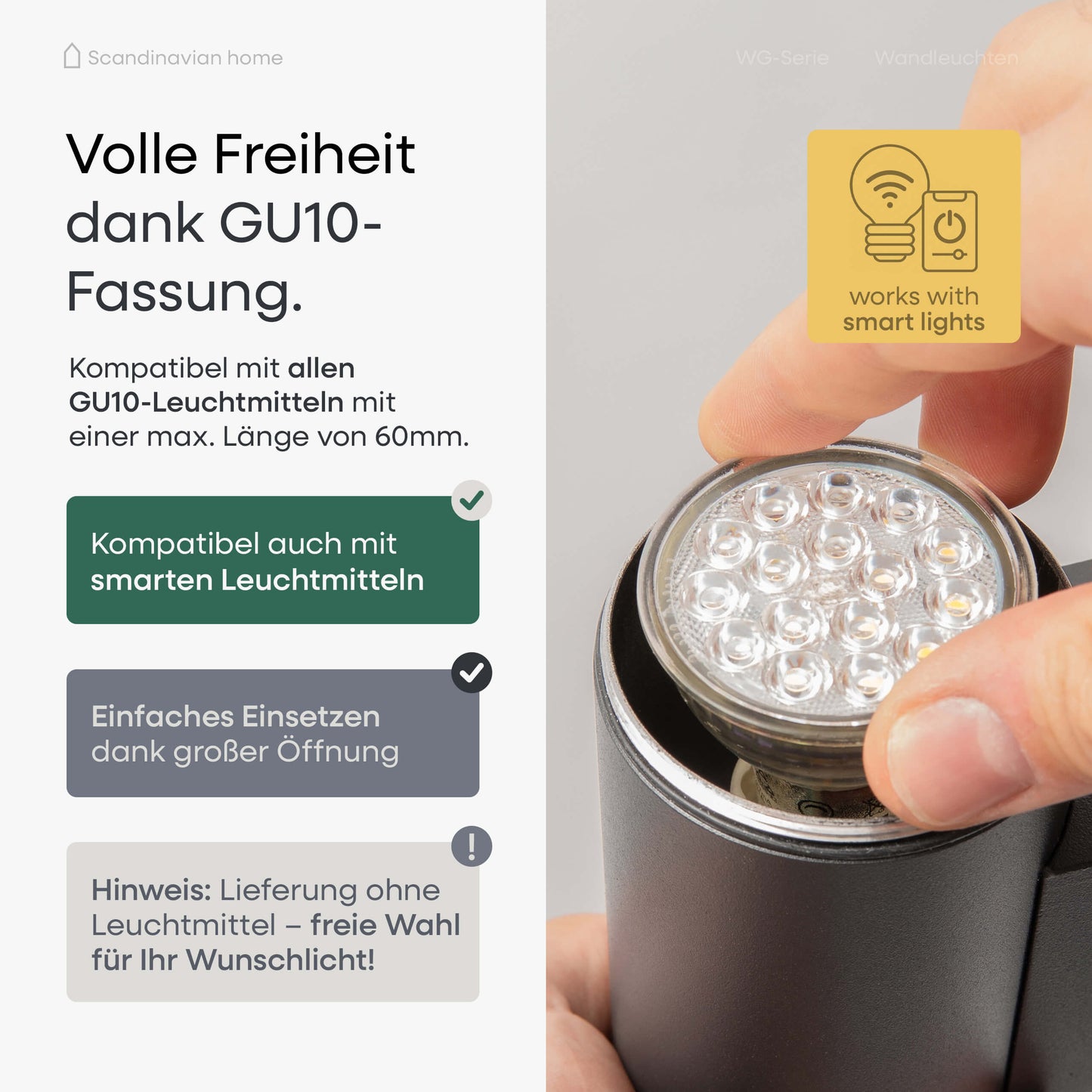 LED Wandleuchte Anthrazit I WG-Serie