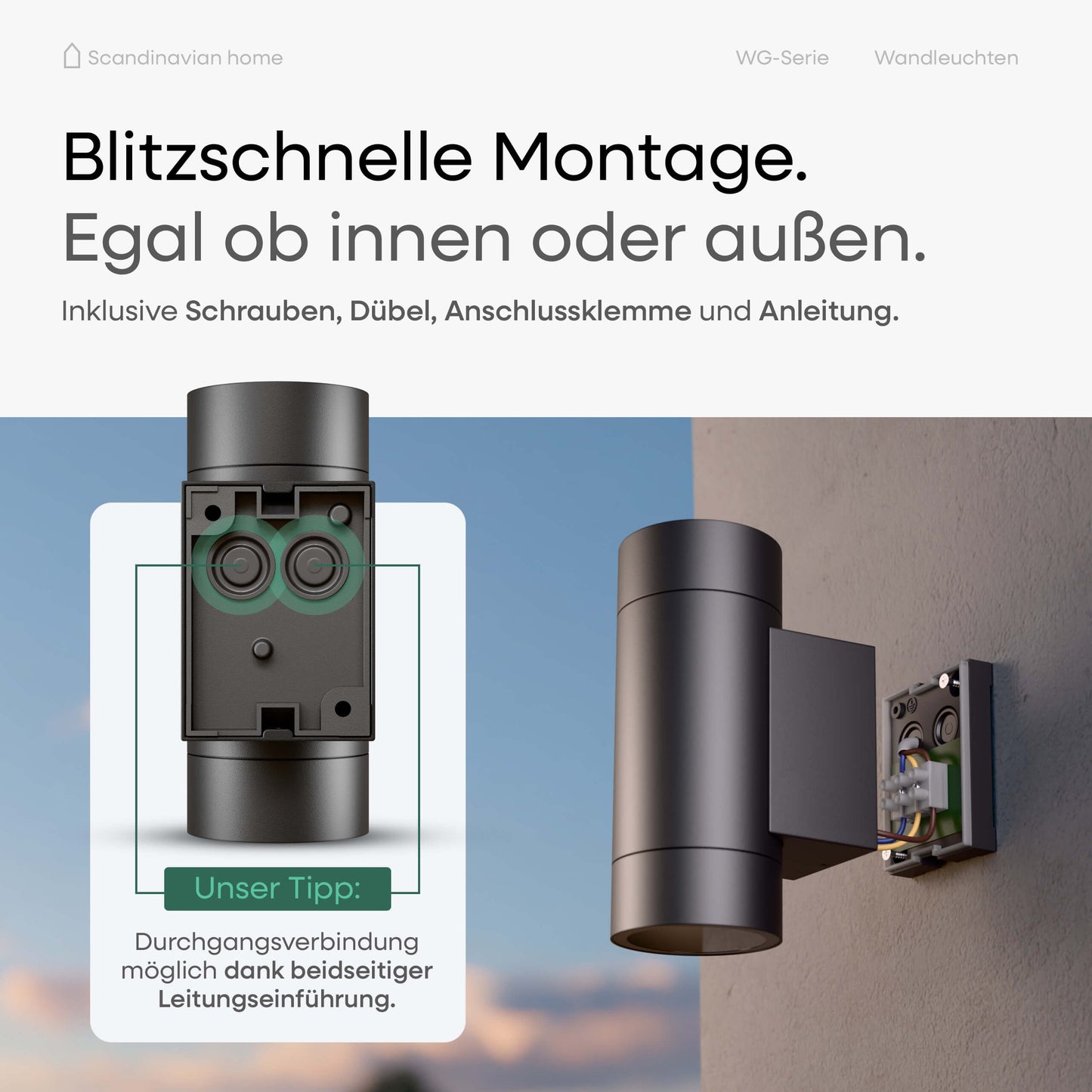 LED Wandleuchte Anthrazit I WG-Serie
