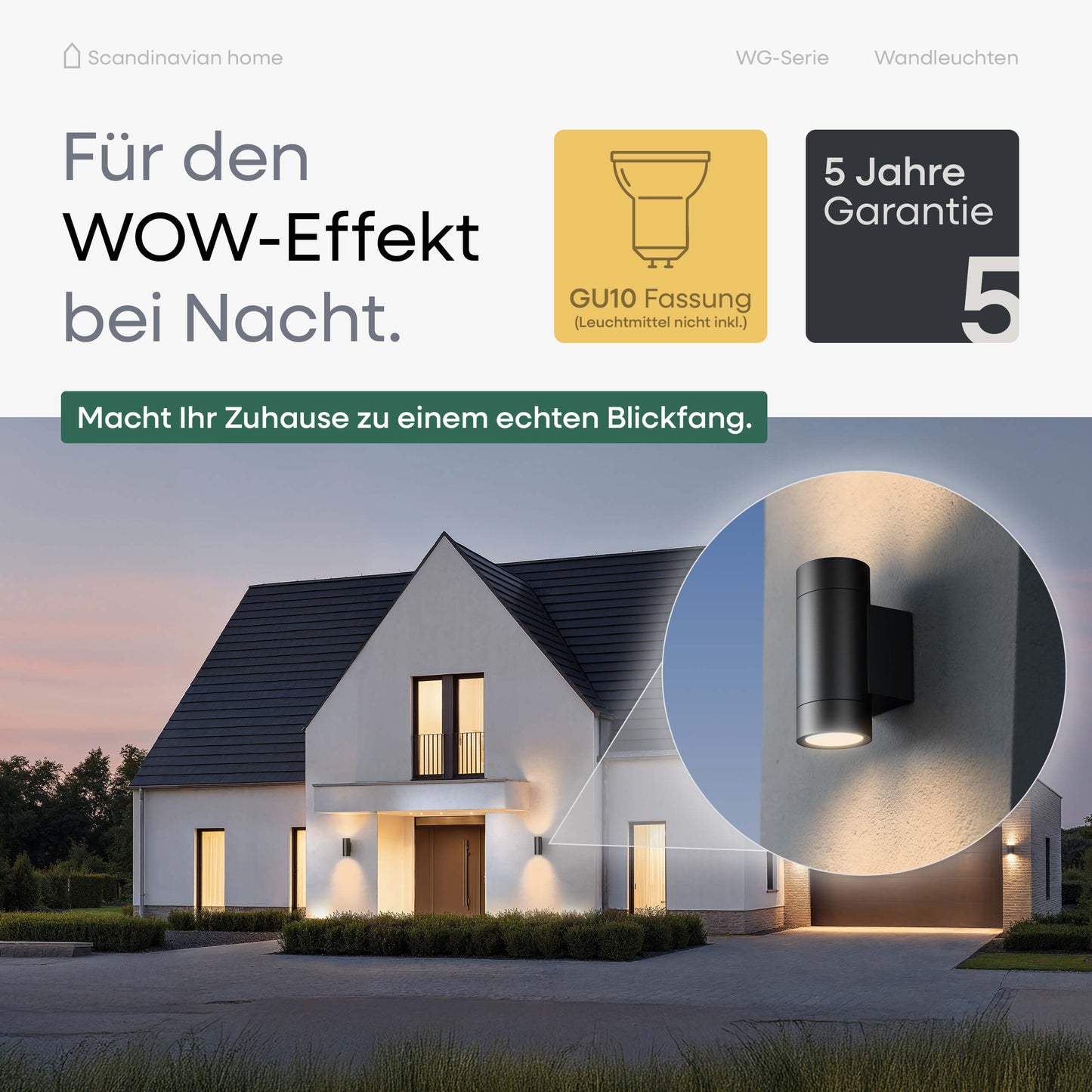 LED Wandleuchte Schwarz I WG-Serie