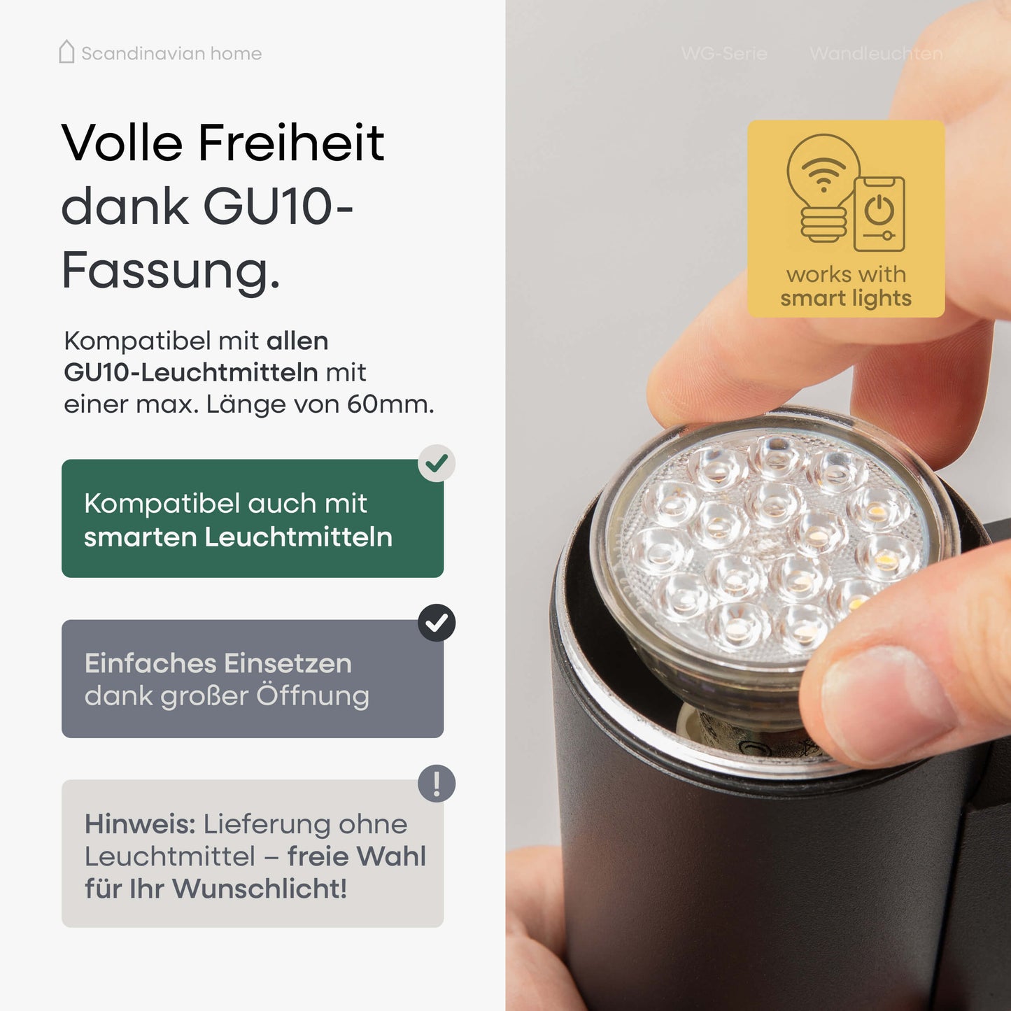 LED Wandleuchte Schwarz I WG-Serie
