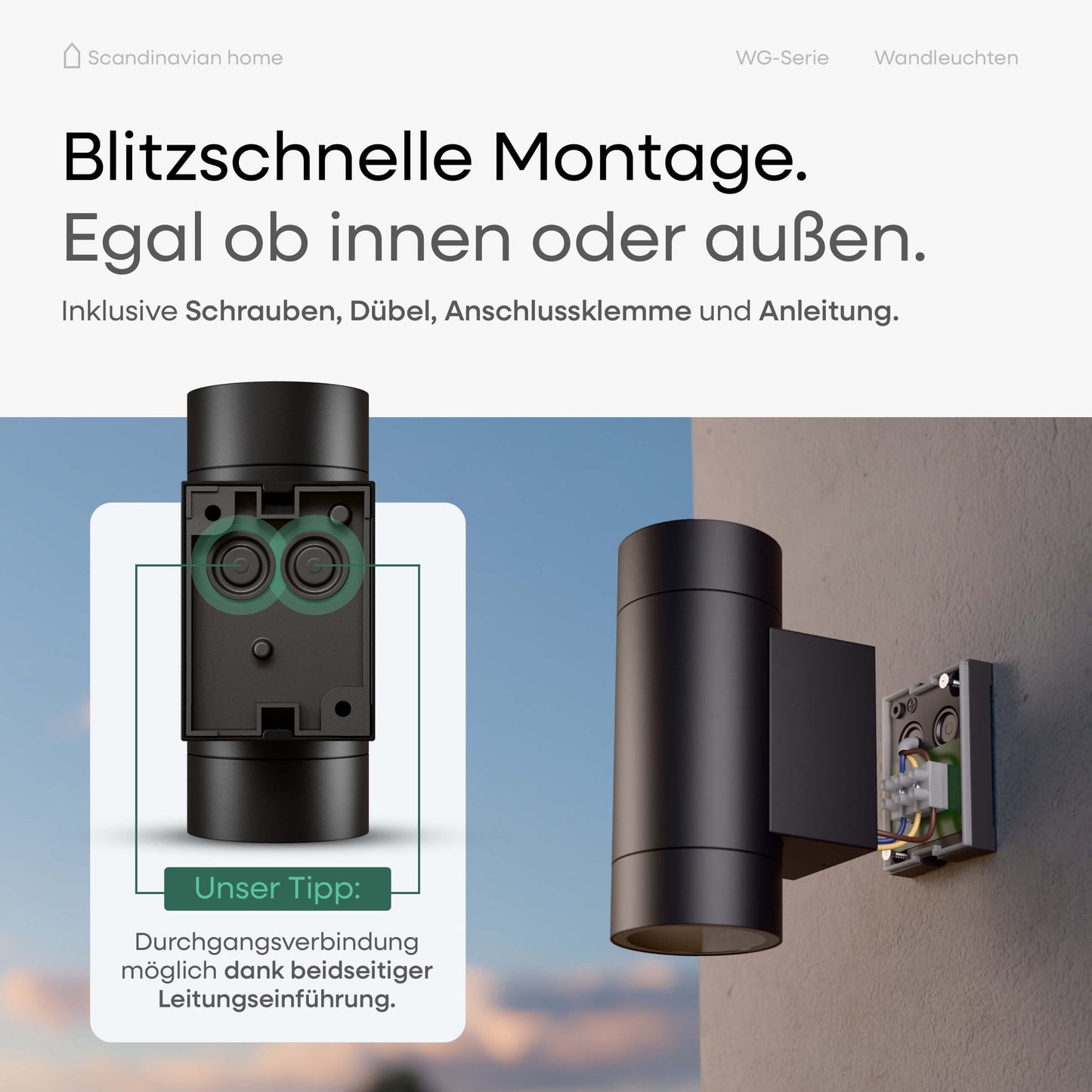 LED Wandleuchte Schwarz I WG-Serie