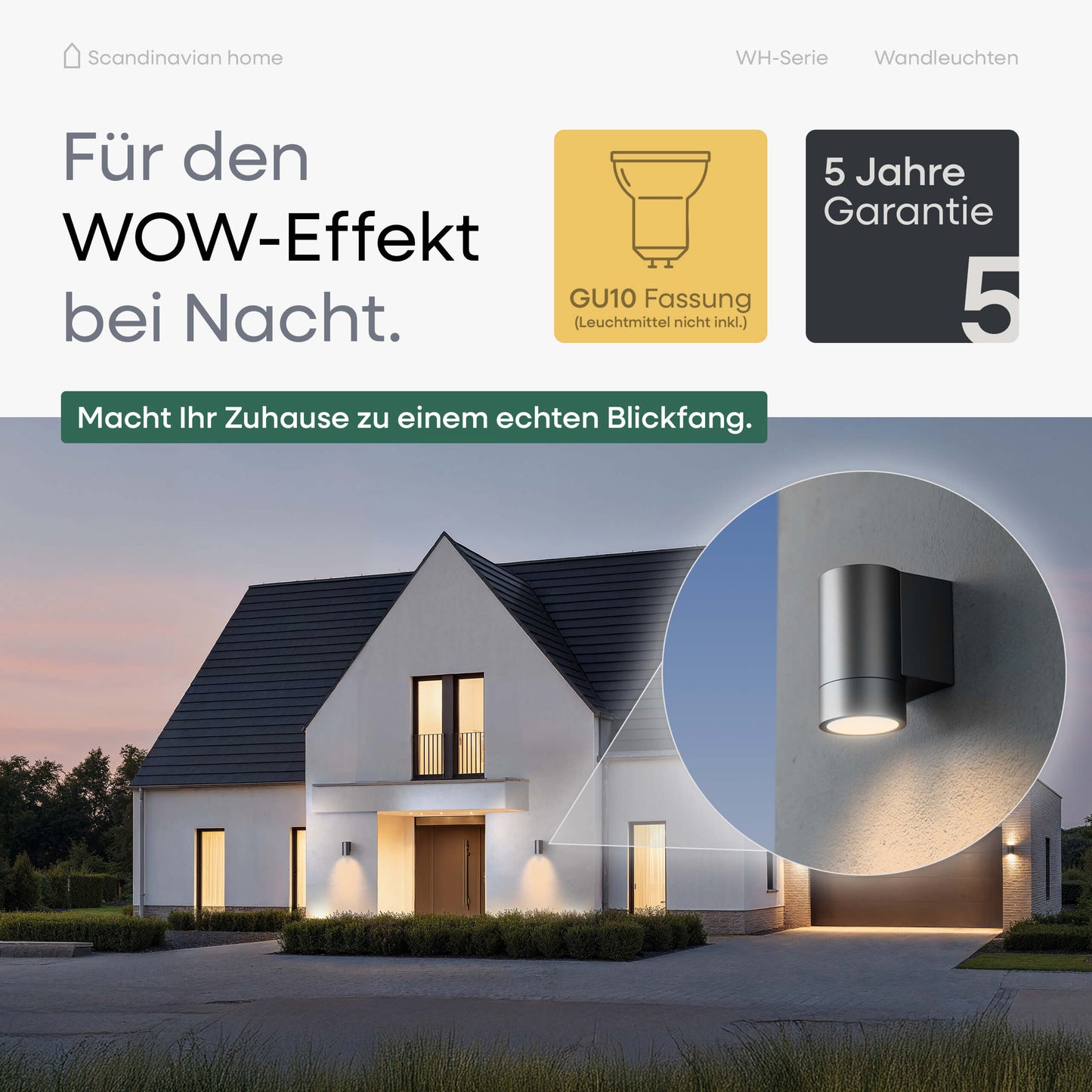 LED Wandleuchte Anthrazit I WH-Serie