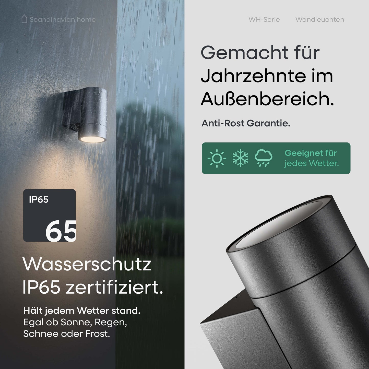 LED Wandleuchte Anthrazit I WH-Serie
