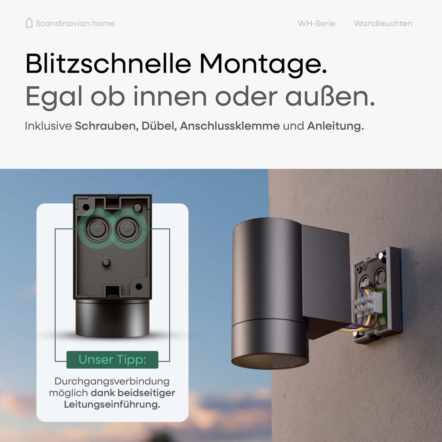 LED Wandleuchte Anthrazit I WH-Serie