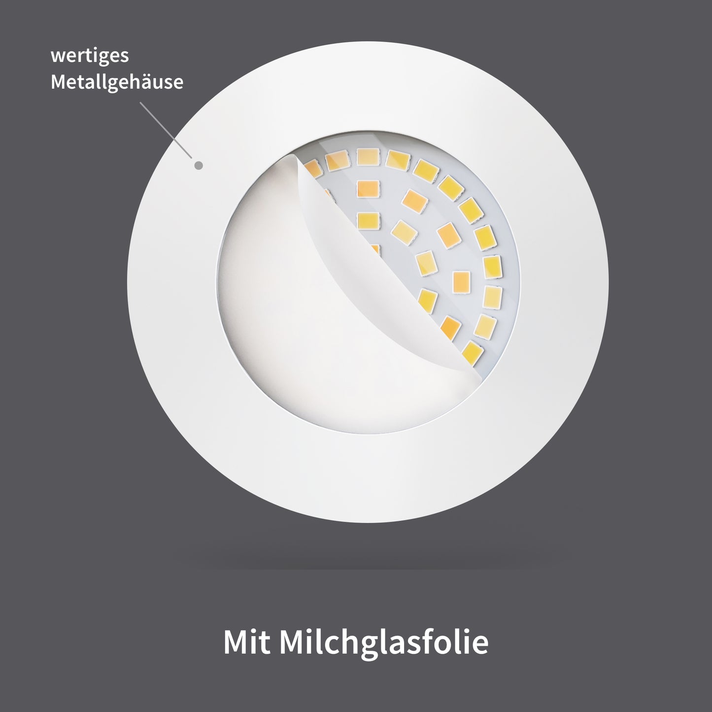 LED Einbaustrahler Dimmbar (WarmDim) Weiß-Matt I DN-Serie