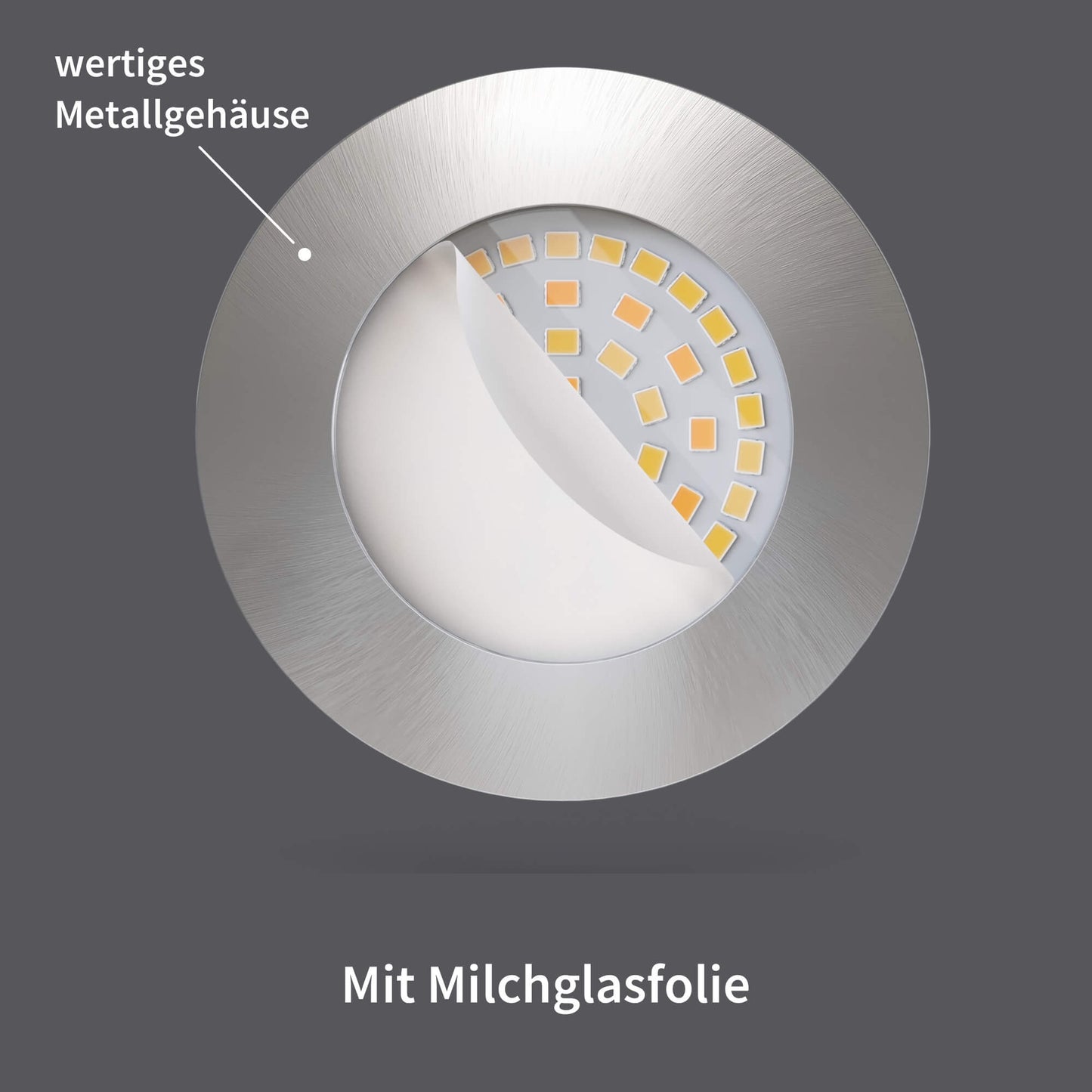 LED Einbaustrahler Dimmbar (WarmDim) Edelstahldesign I DN-Serie