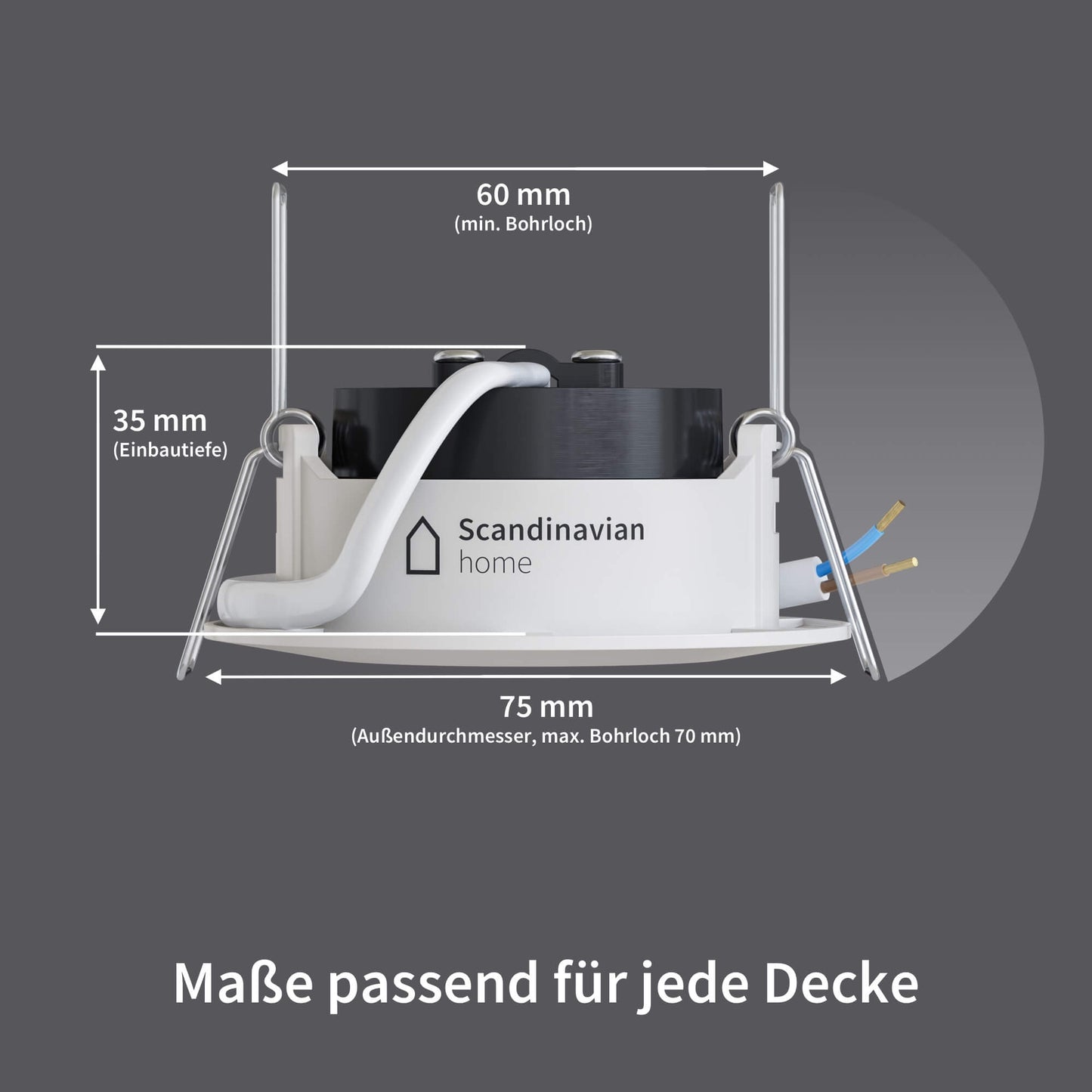 LED Einbaustrahler Dimmbar (WarmDim) Weiß-Matt I DN-Serie