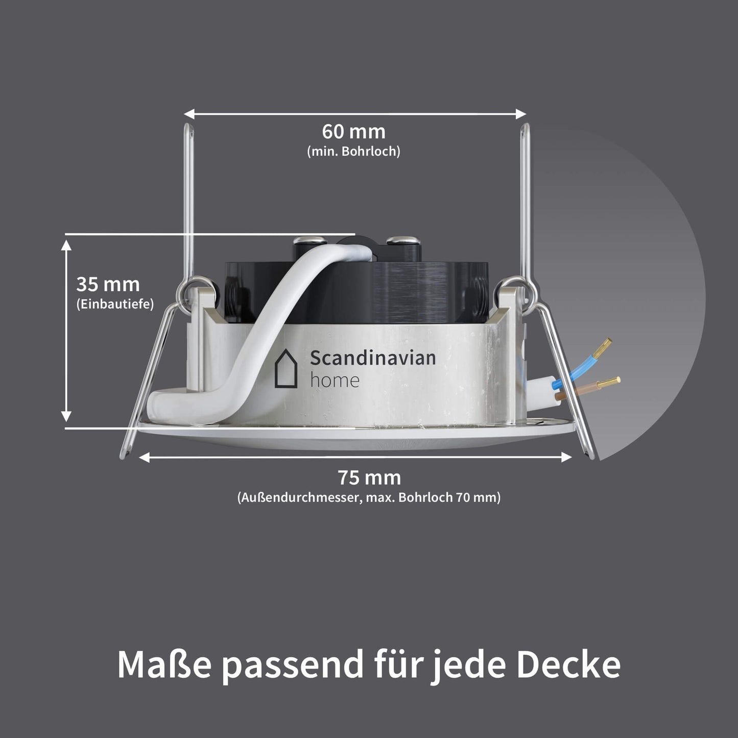 LED Einbaustrahler Dimmbar (WarmDim) Edelstahldesign I DN-Serie