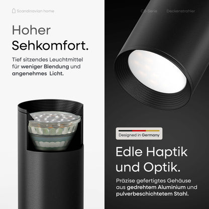 Deckenstrahler Schwenkbar Schwarz I CB-Serie