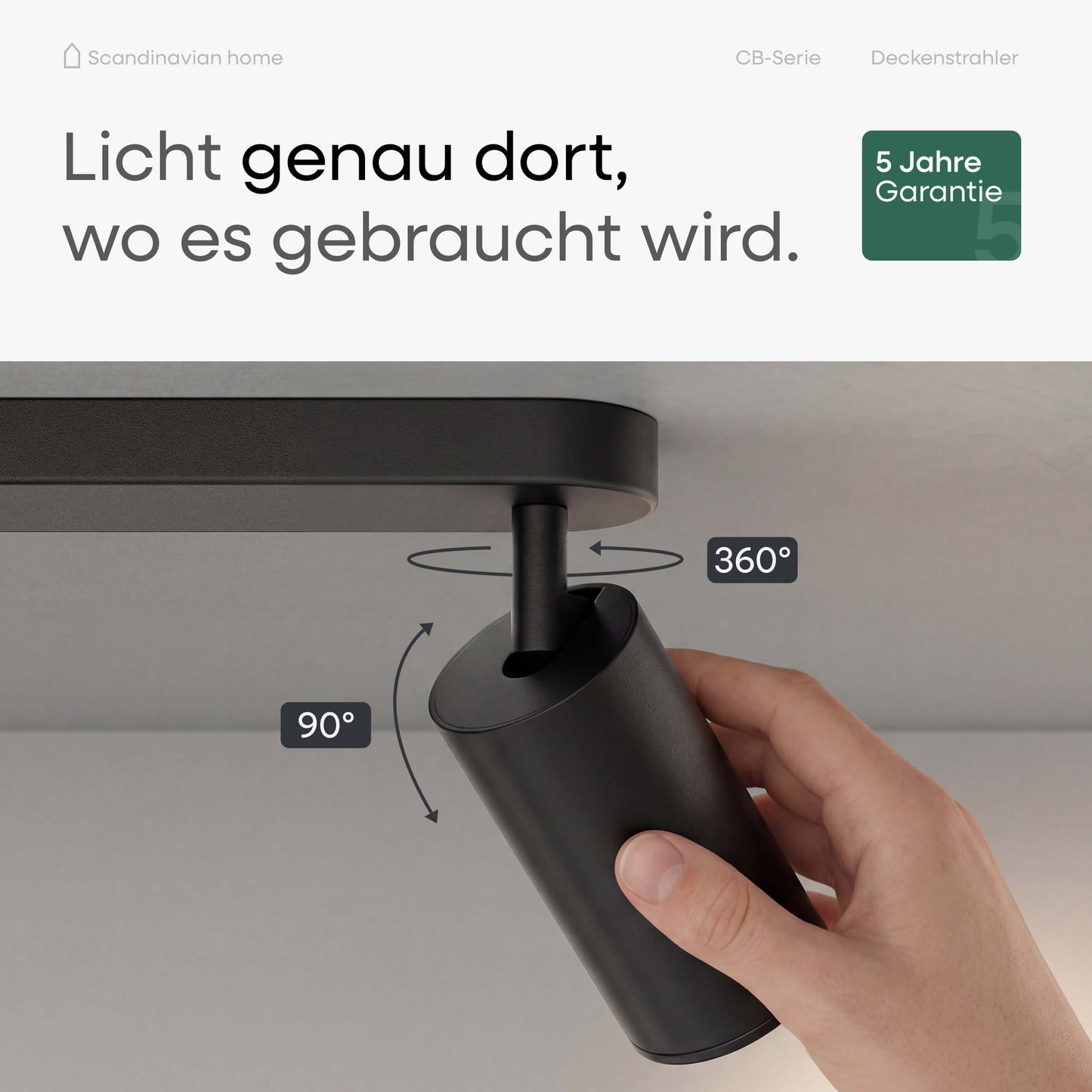 Deckenstrahler Schwenkbar Schwarz I CB-Serie