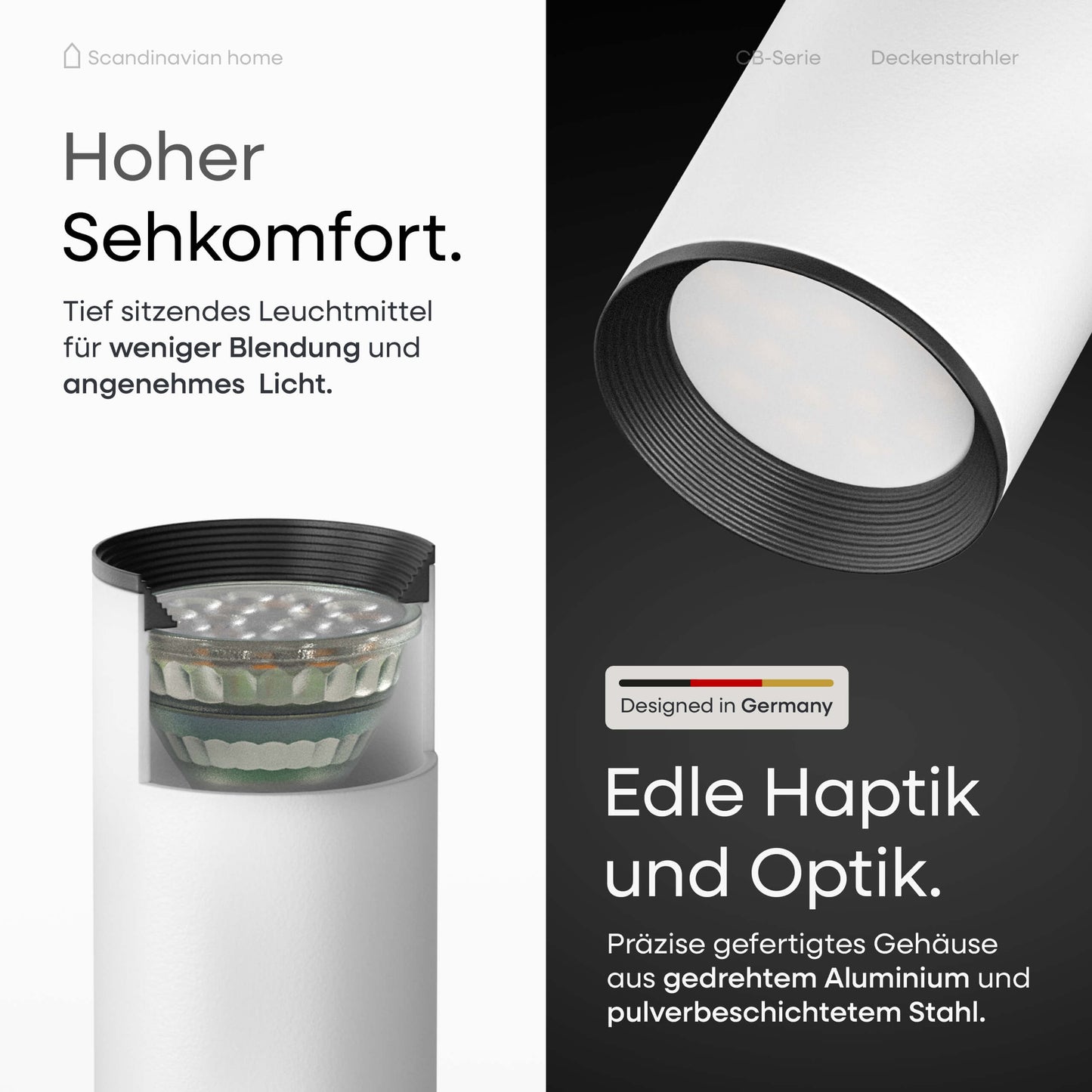 Deckenstrahler Schwenkbar Weiß I CB-Serie