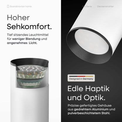 Deckenstrahler Schwenkbar Weiß I CB-Serie