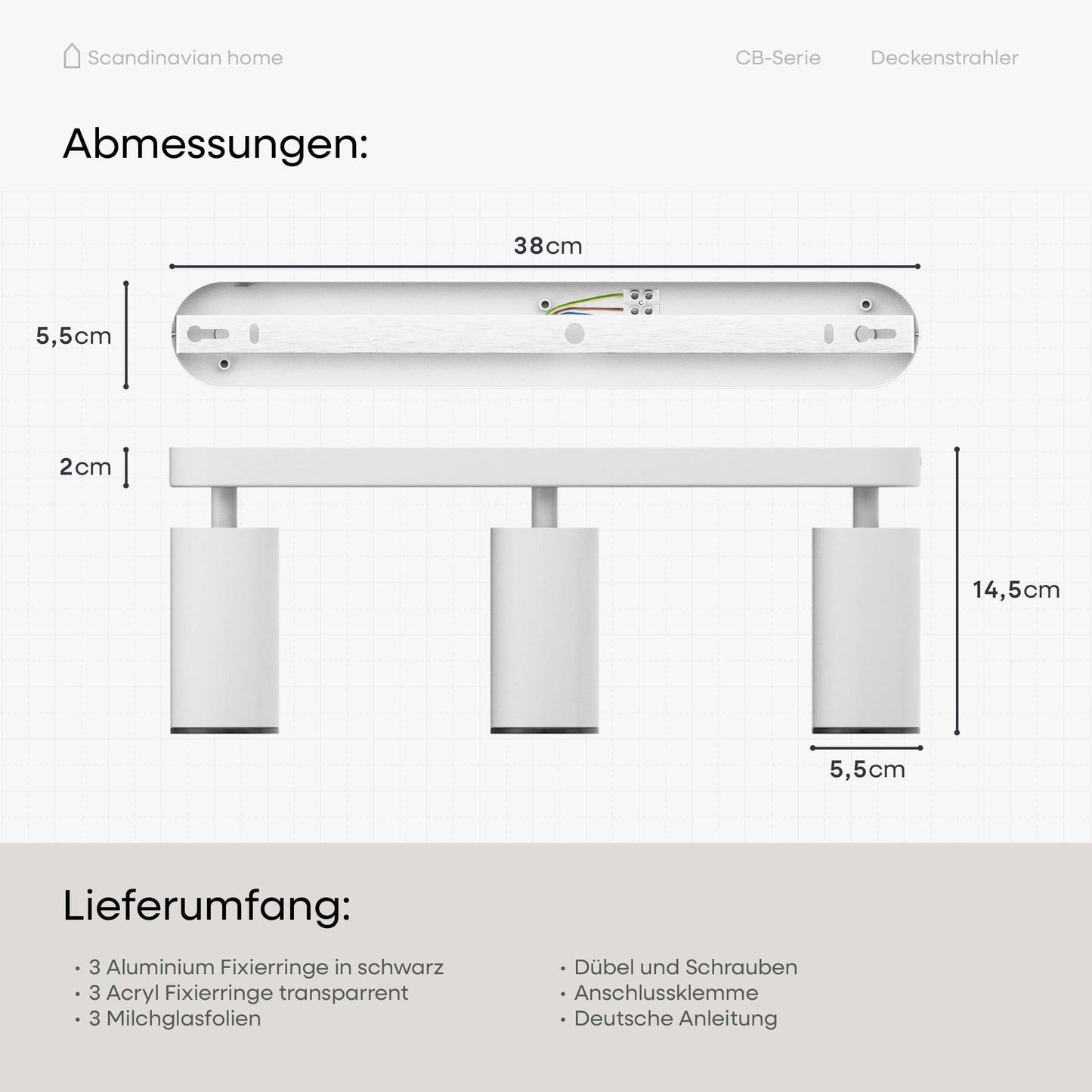 Deckenstrahler Schwenkbar Weiß I CB-Serie