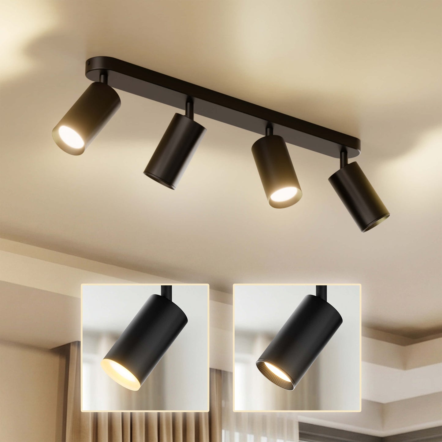 Deckenstrahler Schwenkbar Schwarz I CB-Serie