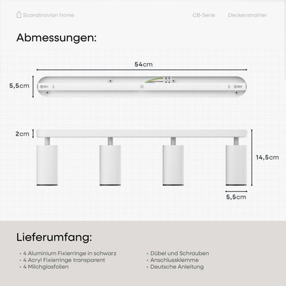 Deckenstrahler Schwenkbar Weiß I CB-Serie
