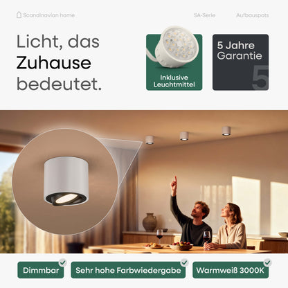 LED Aufbauspot Dimmbar Weiß I SA-Serie