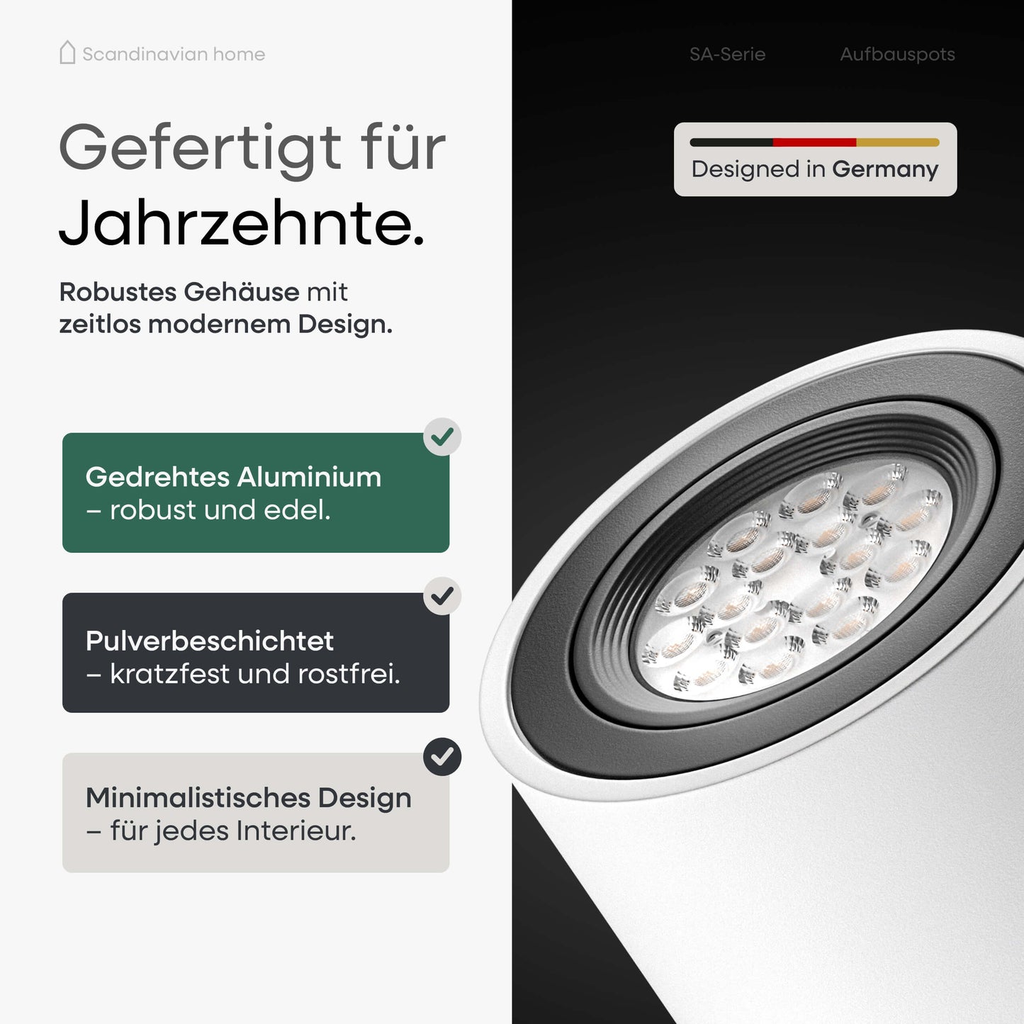 LED Aufbauspot Dimmbar Weiß I SA-Serie