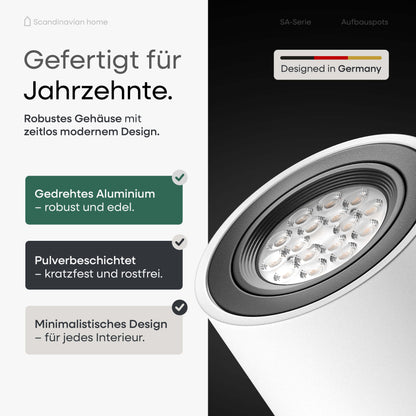 LED Aufbauspot Dimmbar Weiß I SA-Serie