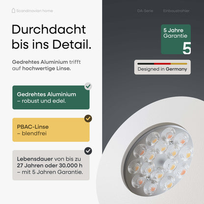LED Einbaustrahler Dimmbar & Farbtemperatur einstellbar Weiß-Matt I DA-Serie