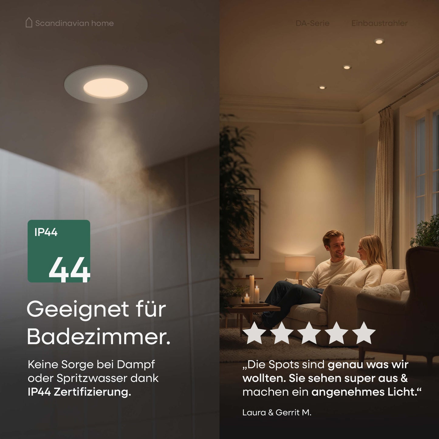 LED Einbaustrahler Dimmbar & Farbtemperatur einstellbar Weiß-Matt I DA-Serie