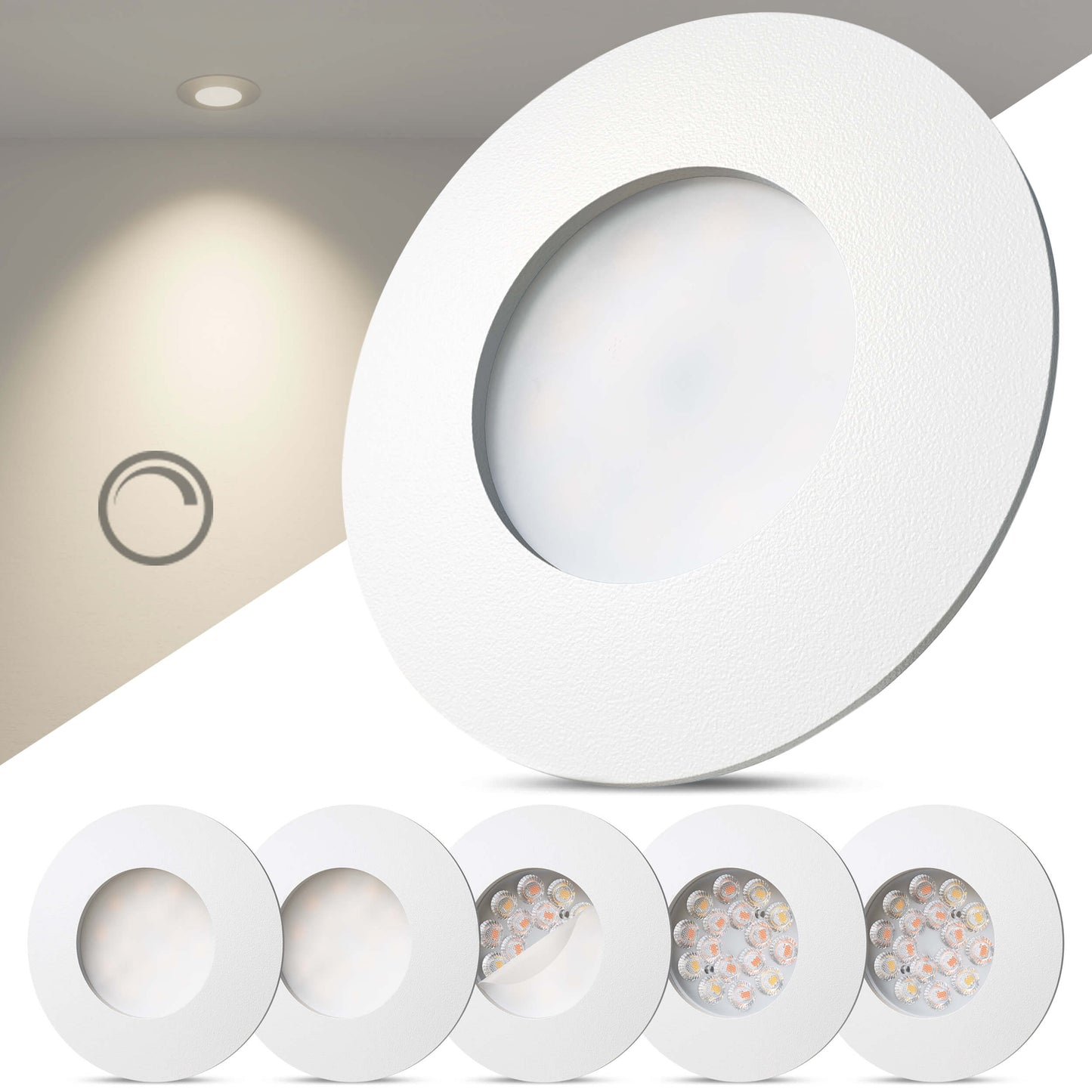 LED Einbaustrahler Dimmbar Weiß-Matt I DA-Serie