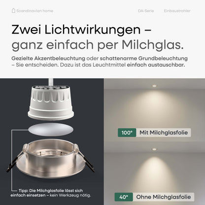 LED Einbaustrahler Dimmbar & Farbtemperatur einstellbar Aluminium I DA-Serie