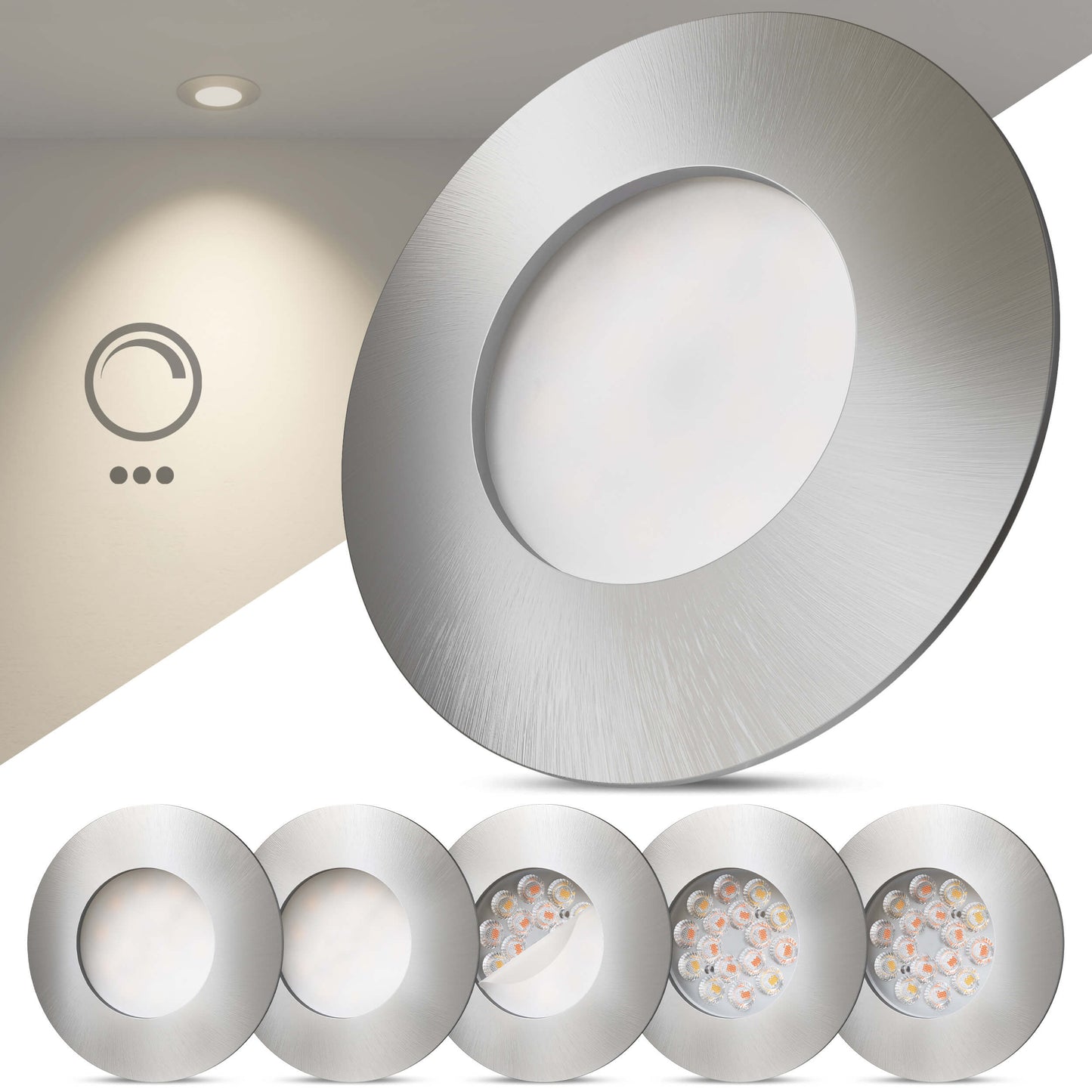 LED Einbaustrahler Dimmbar & Farbtemperatur einstellbar Aluminium I DA-Serie