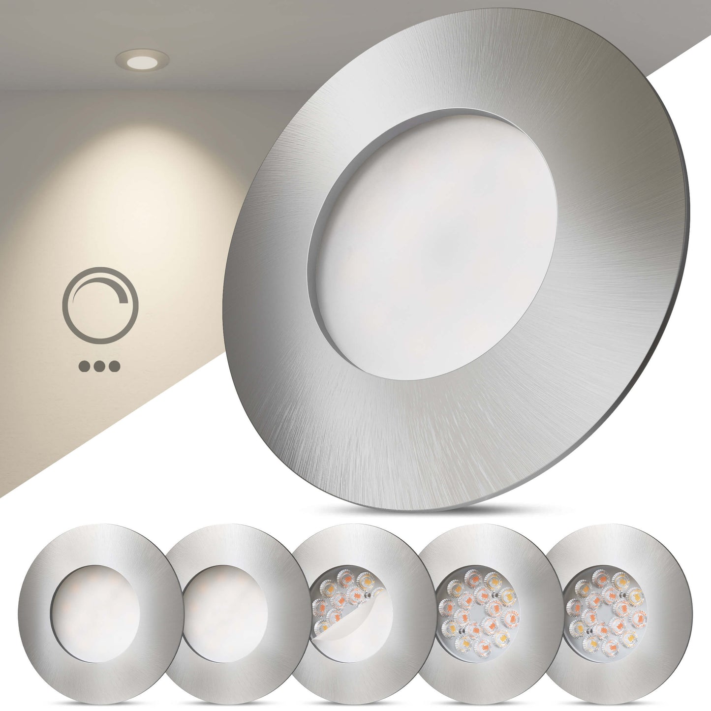 LED Einbaustrahler Dimmbar & Farbtemperatur einstellbar Aluminium I DA-Serie