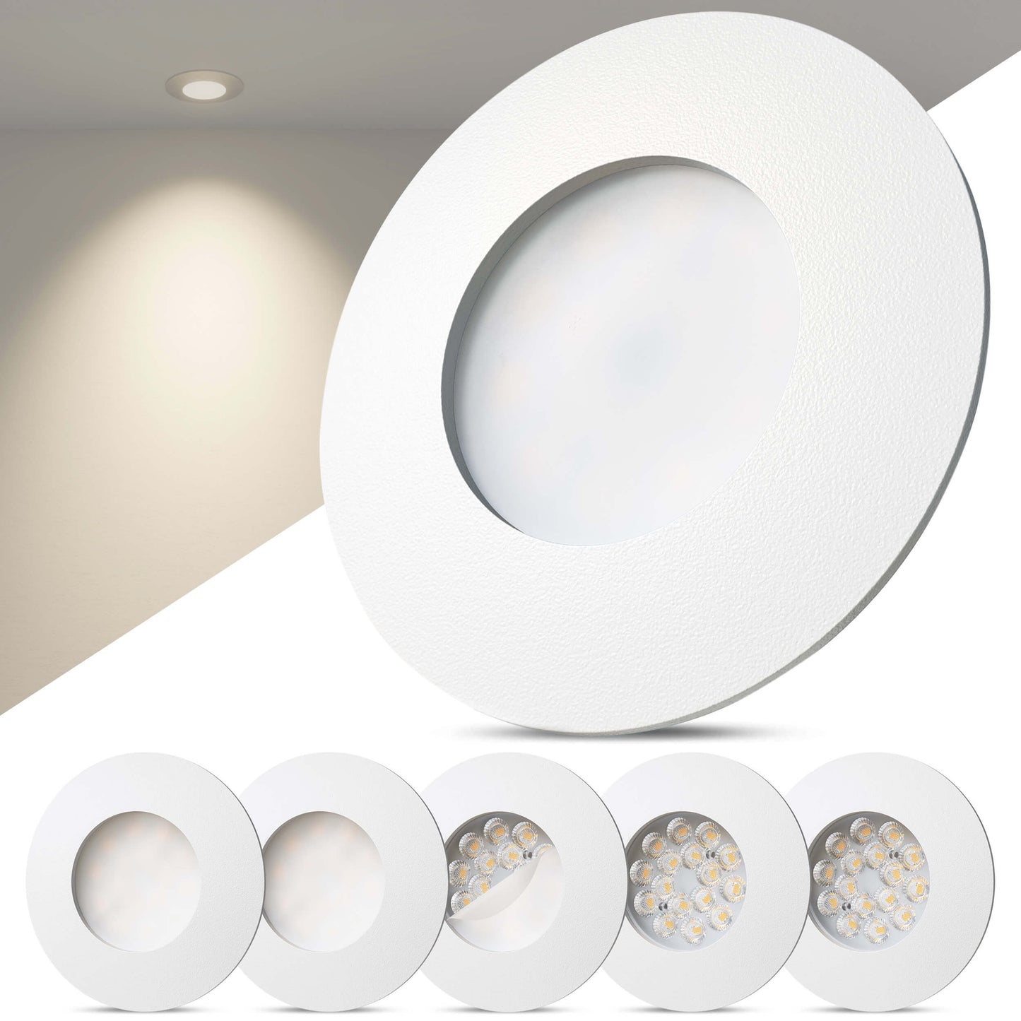 LED Einbaustrahler Dimmbar Weiß-Matt I DA-Serie