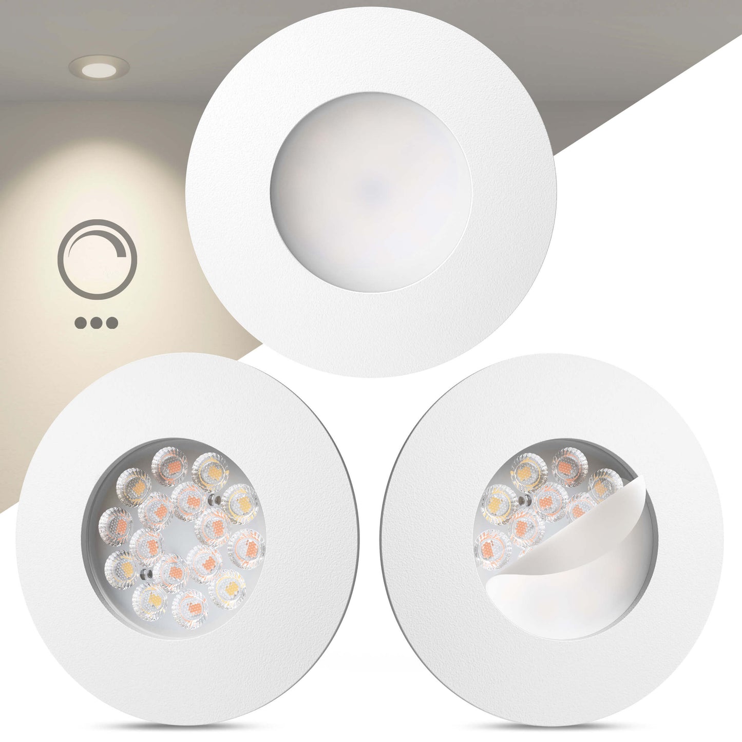 LED Einbaustrahler Dimmbar & Farbtemperatur einstellbar Weiß-Matt I DA-Serie