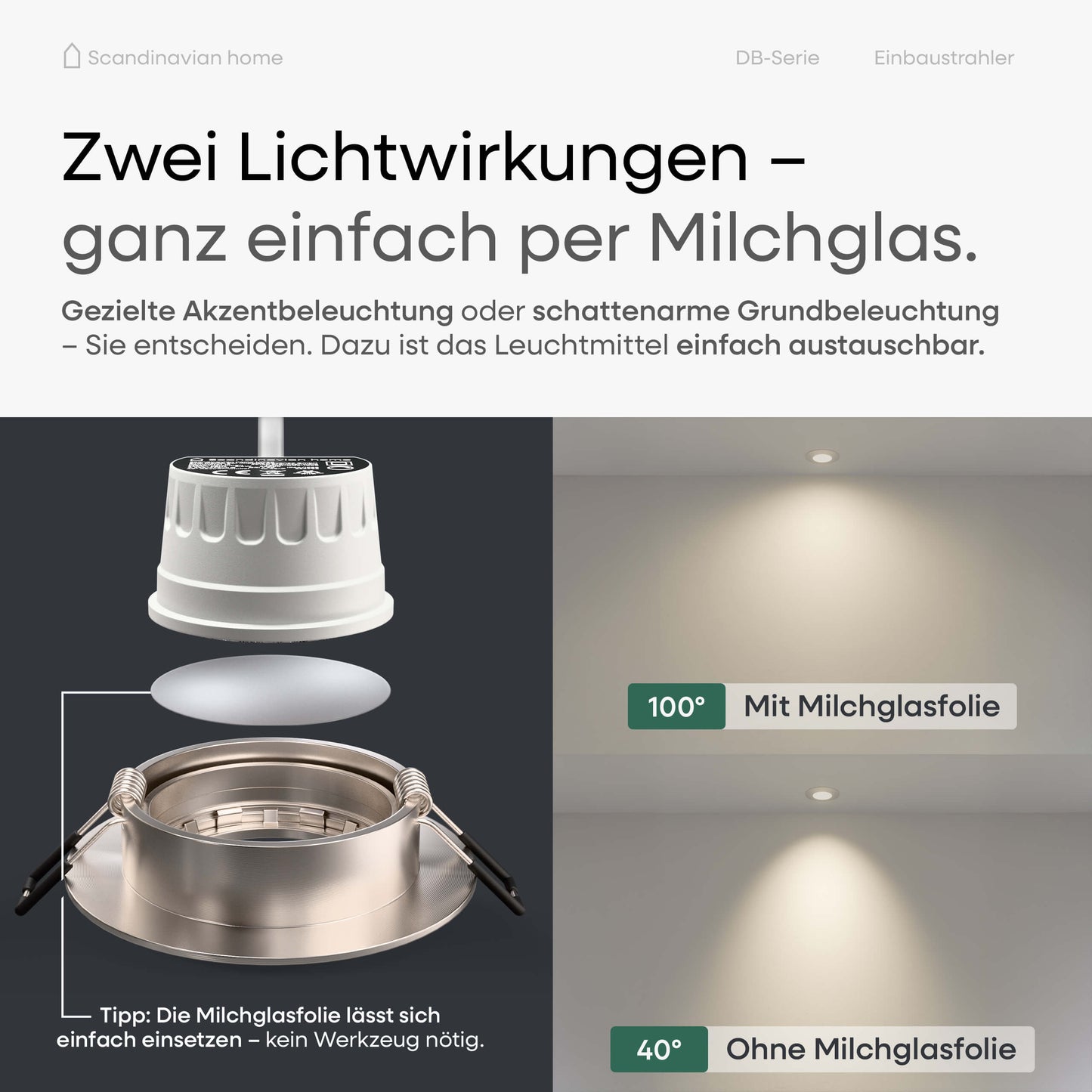 LED Einbaustrahler Dimmbar & Farbtemperatur einstellbar Schwenkbar Aluminium I DB-Serie