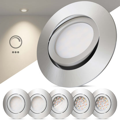 LED Einbaustrahler Dimmbar & Farbtemperatur einstellbar Schwenkbar Aluminium I DB-Serie