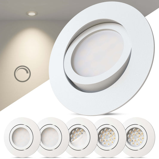 LED Einbaustrahler Dimmbar Schwenkbar Weiß-Matt I DB-Serie