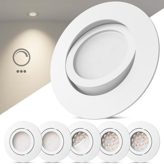 LED Einbaustrahler Dimmbar & Farbtemperatur einstellbar Schwenkbar Weiß-Matt I DB-Serie