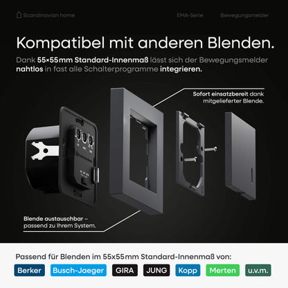 Bewegungsmelder Anthrazit-Matt I EMA-Serie