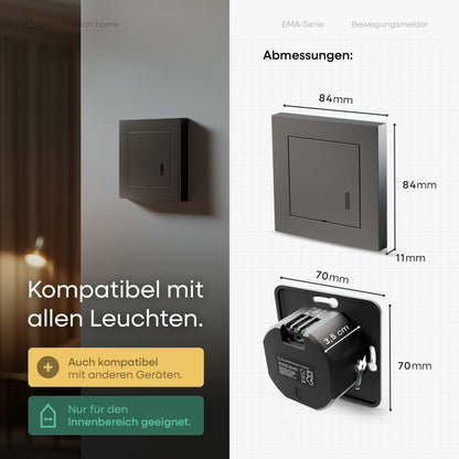 Bewegungsmelder Anthrazit-Matt I EMA-Serie