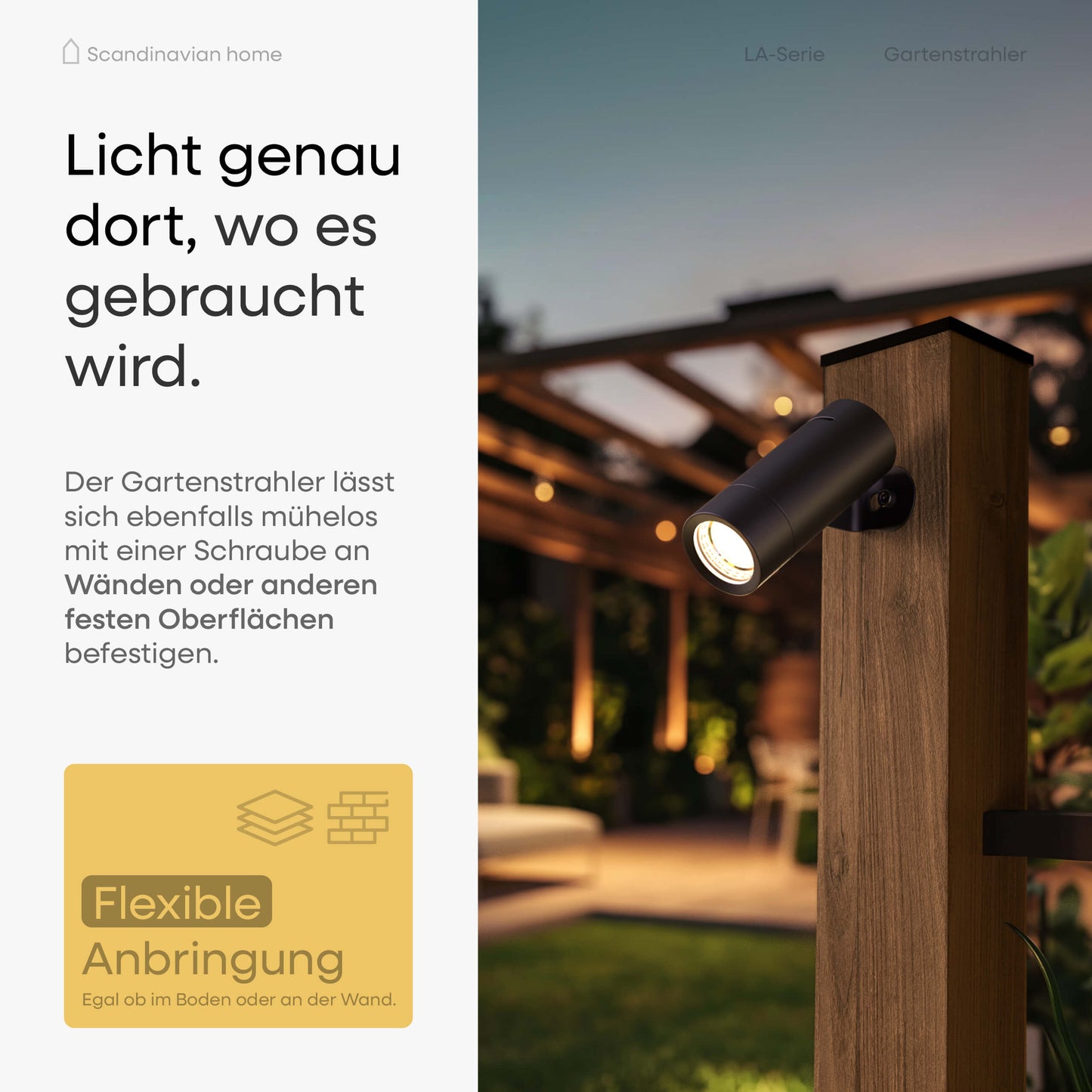 LED Gartenstrahler Schwarz I LA-Serie