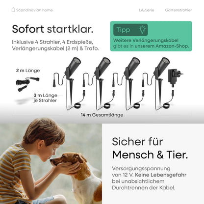 LED Gartenstrahler Schwarz I LA-Serie