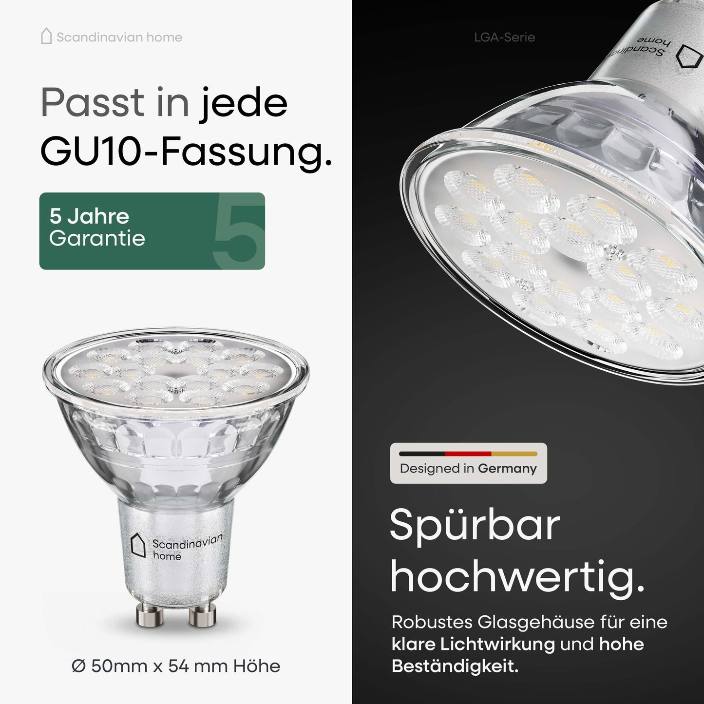 LED GU10 Leuchtmittel Dimmbar I LGA-Serie