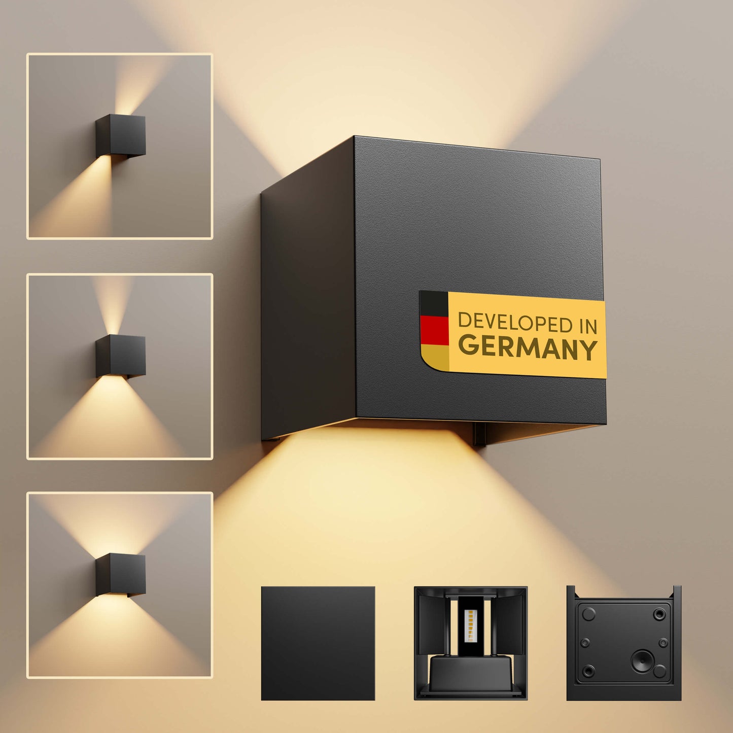 LED Wandleuchte Schwarz I WO-Serie