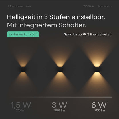 LED Wandleuchte Schwarz I WO-Serie