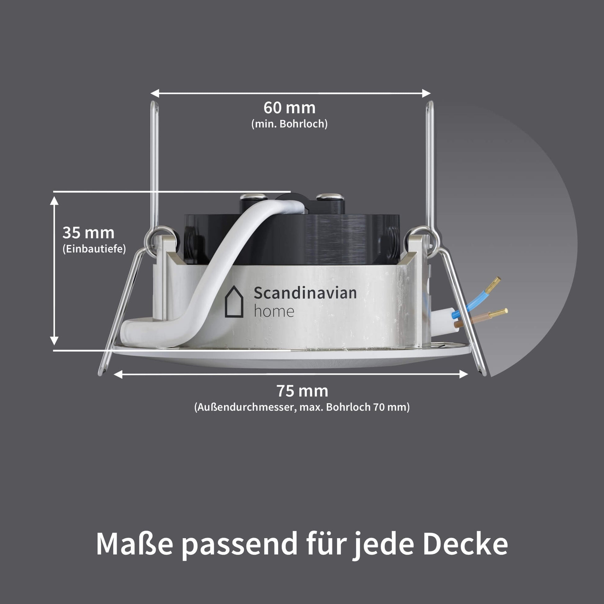 LED Einbaustrahler (WarmDim) home – I Edelstahldesign Scandinavian Dimmbar DN-Serie